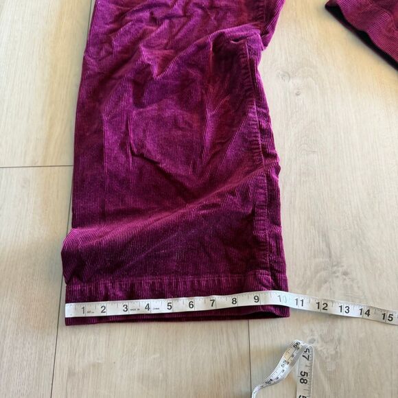 Anthropologie Maeve Colette Cropped Wide Leg Corduroy Pants Grape Purple size 31 - Picture 4 of 10